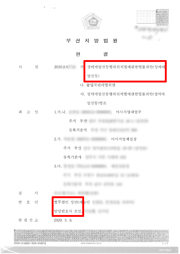 성매매 알선 혐의 집행유예 성공 사례